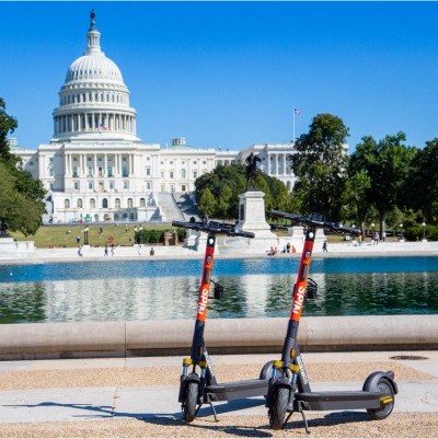 Spin Scooters in front of the White House