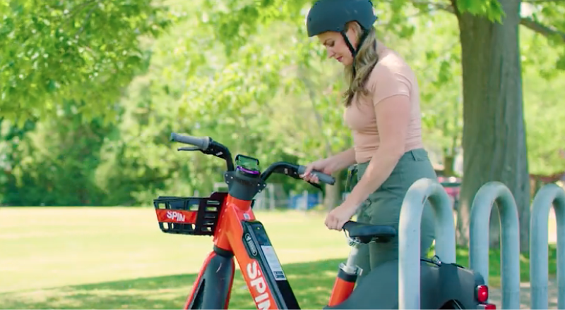 Man riding electric bike